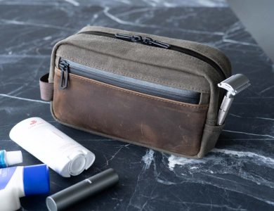 leather toiletry bag